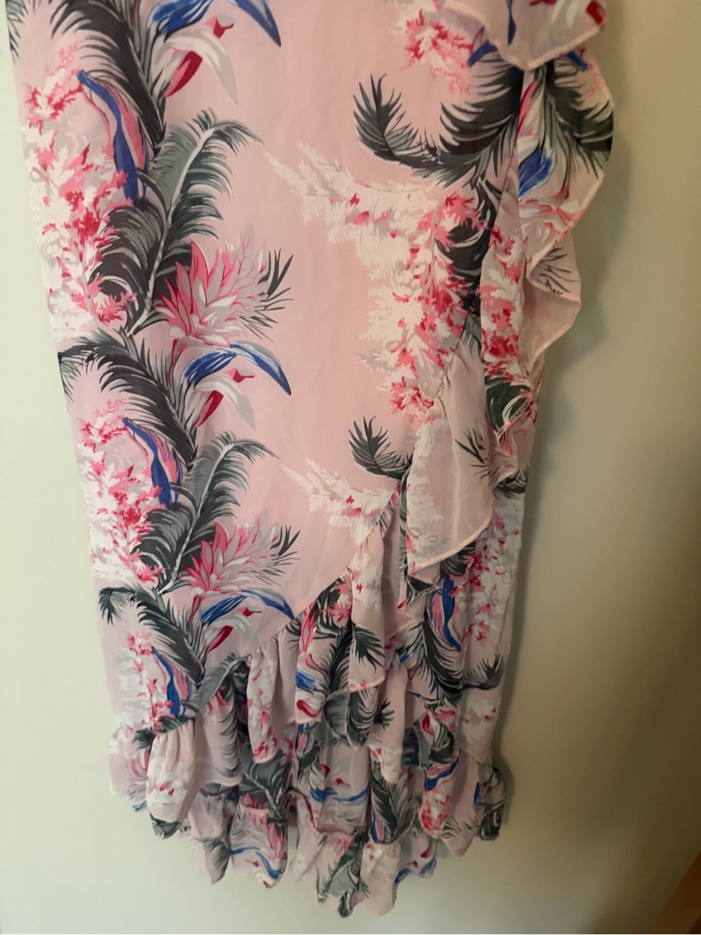 Cupshe Pink Tropical Ruffle High-Low Dress - Picture 3 of 6